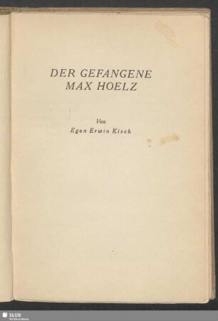 Der Gefangene Max Hoelz