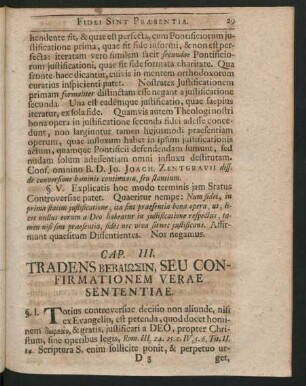 Cap. III. Tradens Bebai[...]in, Seu Confirmationen Verae Sententiae.