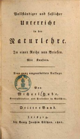 Vollständiger und faßlicher Unterricht in der Naturlehre : in einer Reihe von Briefen, 3