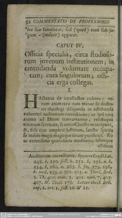 Caput IV. Officia specialia, circa studiosorum juvenum institutionem, in emendanda voluntate occuptam; cura singulorum; officia erga collegas