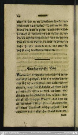 Einundzwanzigster Brief