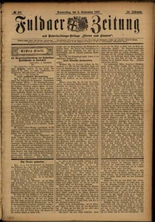 Erste Ausgabe vom Donnerstag, den 02. September 1897.