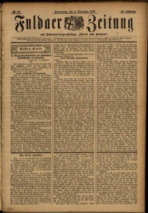 Erste Ausgabe vom Donnerstag, den 02. September 1897.