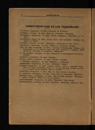 Caracteristicas de los personajes