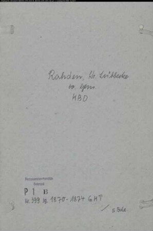 Kirchenbuchduplikat der evangelischen Gemeinde Rahden, Kreis Lübbecke (GHT 1870-1874) (Gemeinde: Evangelische Gemeinde Rahden)