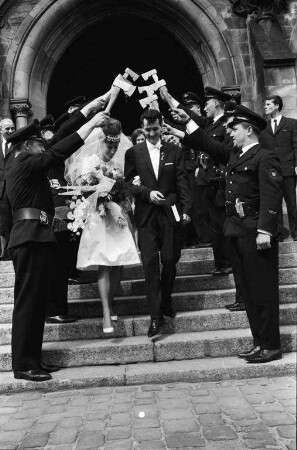 Hochzeit eines Angehörigen der Berufsfeuerwehr Karlsruhe.