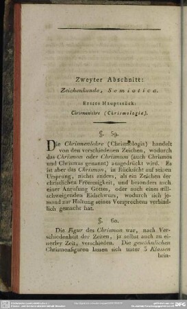 Zweyter Abschnitt: Zeichenkunde, Semiotica