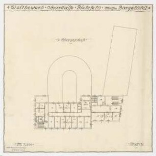 Wettbewerb Stadtsparkasse Bielefeld: Grundriss 1. Obergeschoss 1:200