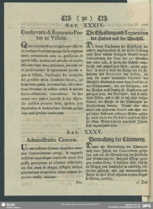 Art. XXXV. Administratio Camerae