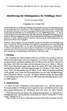 Abschätzung der Störungsmasse im Nördlinger Ries