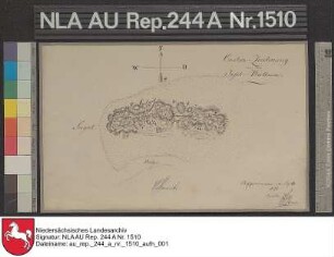 Plan von der Insel BALTRUM mit Einzeichnung der Dünen Druck gezeichnet von Plener Papier auf Leinen Format 32,0x20,0 M 1:18.000 (ca)