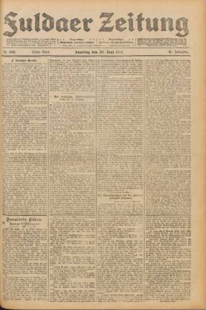 Ausgabe vom Samstag, den 20. Juni 1914.
