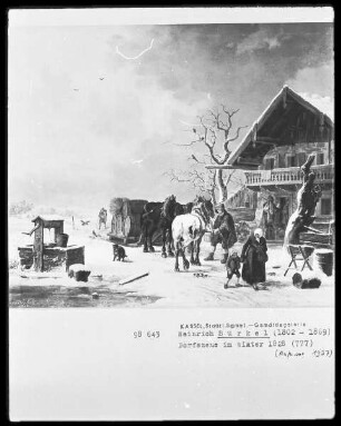 Dorfszene im Winter 1828