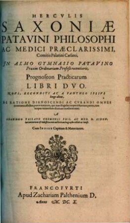 Prognoseon practicarum libri duo