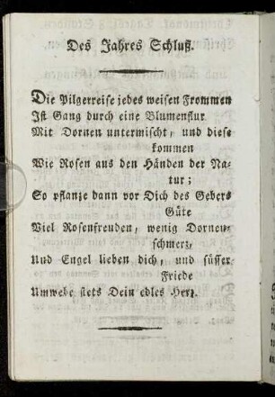 Des Jahres Schluß