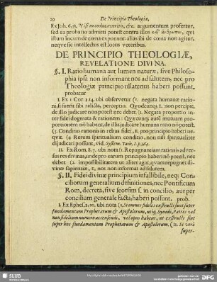 De Principio theologiae, Revelatione Divi na