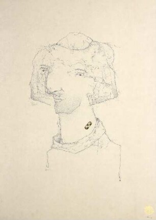 (POSTNEOPOINTILISTISCHES) PORTRAIT (MIT LANGEM HALS)