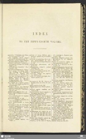 Index to the fifty-eighth volume