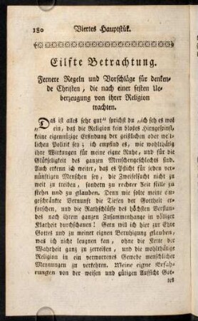 180-209, Eilfte Betrachtung. Fernere Regeln und Vorschläge für denkende Christen, [...]