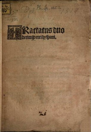 Tractatus duodecim Petri Hyspani