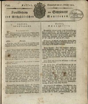 No. 86, Sonnabend den 26. Oktober 1811