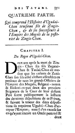 Chapitre I. Du Regne d'Ugadai-Chan