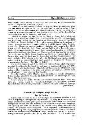 Warum ist Religion nicht lernbar!
