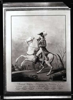 Schloß; Kolorierte Lithographie, Kronprinz Wilhelm von 1814