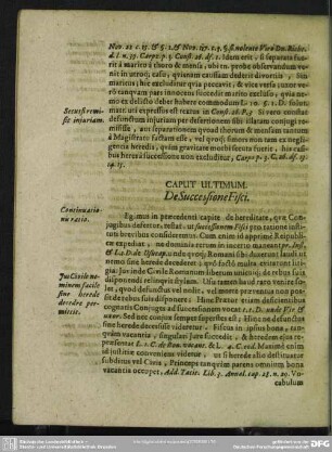 Caput V. De Successione Fisci