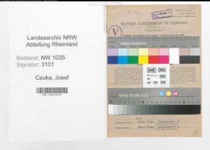 Entnazifizierung Josef Czuka , geb. 22.12.1919 (Steiger)