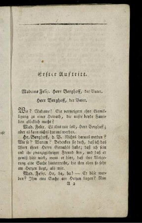 Erster Auftritt. - Achter Auftritt.
