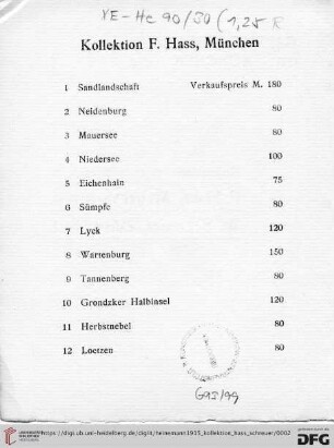 Kollektion F. Hass, München