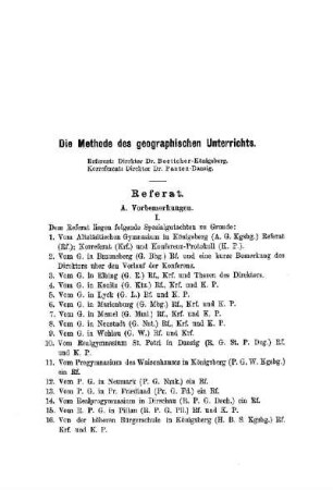 Die Methode des geographischen Unterrichts : [Referat]