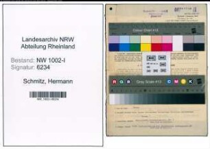 Entnazifizierung Hermann Schmitz, geb. 21.02.1885 (Kaufm.Angest.)