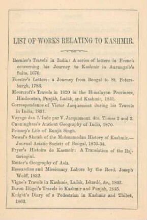 List of works relating to Kashmir