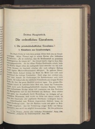 Drittes Hauptstück. Die ordentlichen Einnahmen.