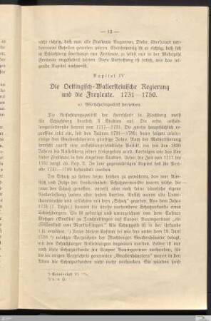 Kapitel IV: Die Oettingisch-Wallersteinische Regierung und die Freyleute, 1731-1750