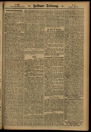 Zweite Ausgabe vom Dienstag, den 01. April 1913.