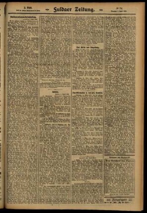 Zweite Ausgabe vom Dienstag, den 01. April 1913.