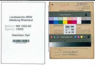 Entnazifizierung Karl Daemisch, geb. 06.05.1905 (Verwaltungsangestellter)