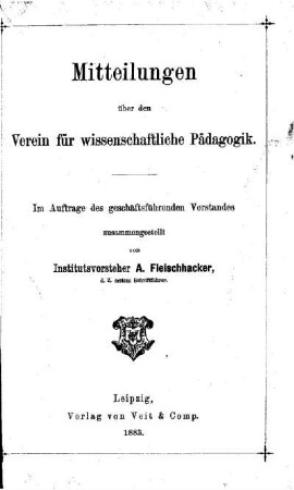 Mitteilungen über den Verein für Wissenschaftliche Pädagogik