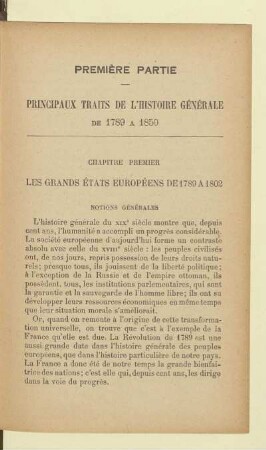 Les grands Ètats européens de 1789 à 1802