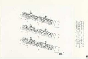 Max-Josef-Stift Mädchengymnasium und Internat, München-Bogenhausen (Diplomarbeit bei Peter Poelzig): Grundrisse 3. - 5. Obergeschoss 1:200
