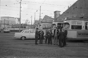 Arbeitsniederlegung bei den Städtischen Verkehrsbetrieben im Streik der Gewerkschaft Öffentliche Dienste, Transport und Verkehr ÖTV