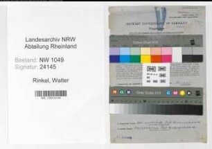 Entnazifizierung Walter Rinkel , geb. 04.10.1905 (Werkmeister)
