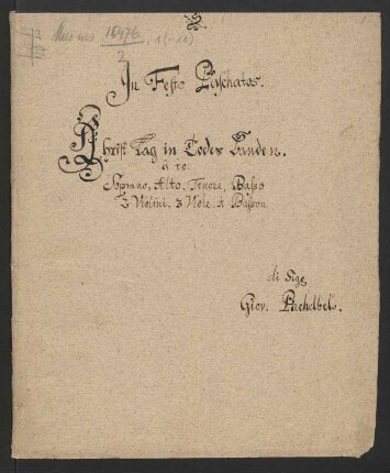 Christ lag in Todesbanden; V (4), orch, b.fig; d-Moll; P 60