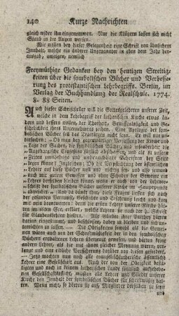 Freimüthige Gedanken bey den heutigen Streitigkeiten über die symbolischen Bücher.
