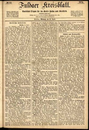 Ausgabe vom Mittwoch, den 22. April 1874.