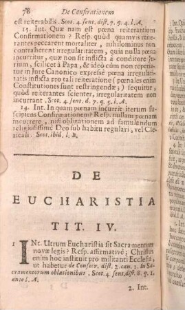 De Eucharistia Tit. IV.