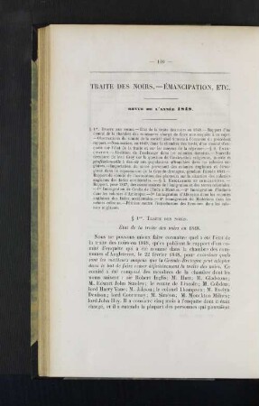Traite des Noirs. - Emancipation, etc.
